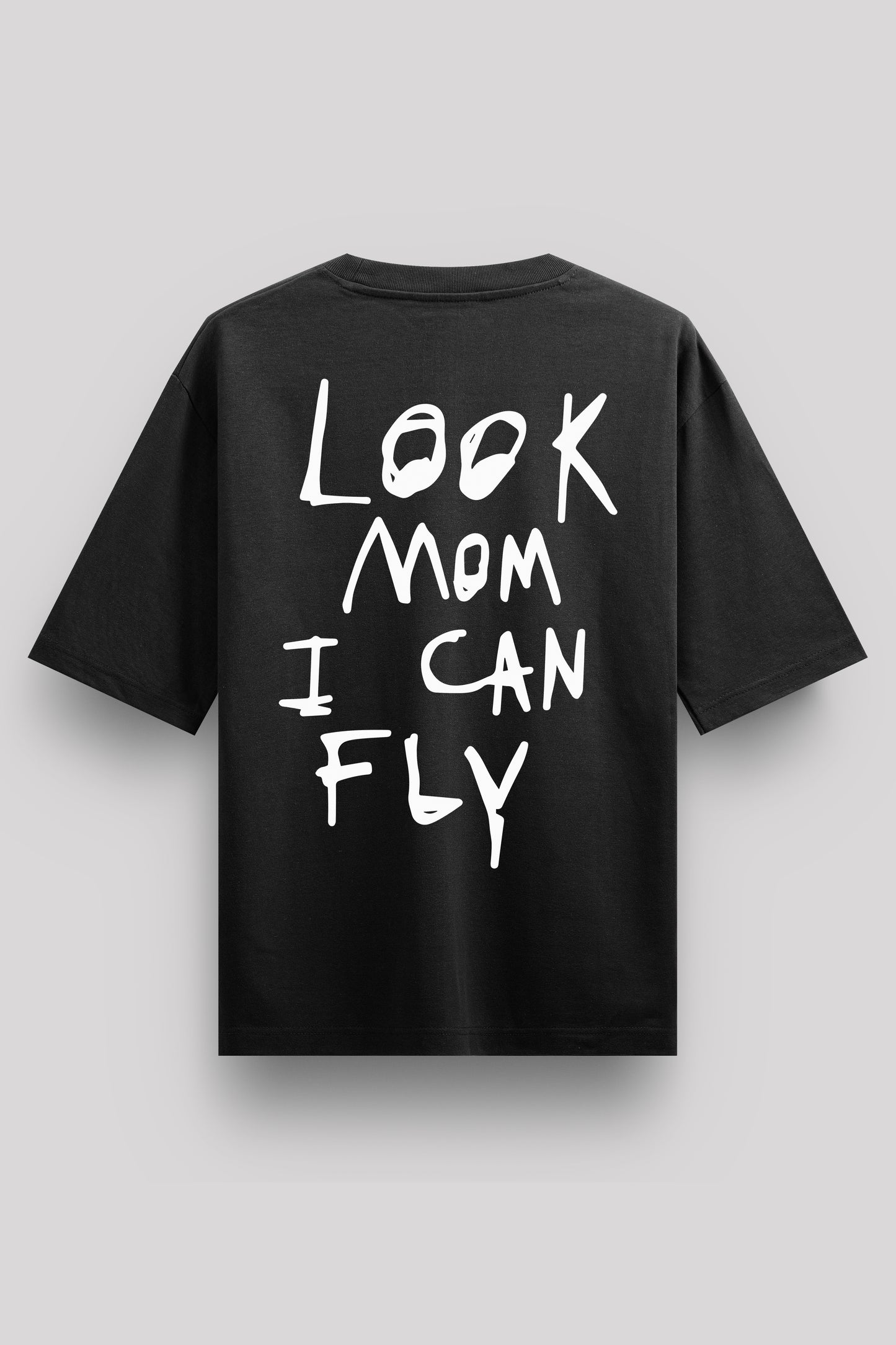 Look Mom I Can Fly Textart Oversize T-Shirt